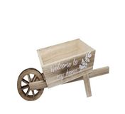 FGF IMPORT EXPORT Plantenhouder van natuurlijk hout wagen 35 x 14 x 1
