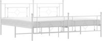 vidaXL Bedframe met hoofd- en voeteneinde metaal wit 193x203 cm