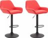 OutdoorMatch Tabouret de bar Gwendolyn - Rouge - Noir - Set de 2