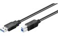 Good Connections USB naar USB-B kabel - USB3.0 - tot 0,9A / zwart - 0,25 meter