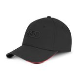 Audi 3132402630 Baseballpet, met ringen, logo, zwart, zwart, One size