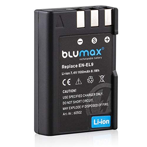 Blumax Accu compatibel met Nikon EN-EL9e/EN-EL9a 1100mAh - geschikt voor Nikon D3000 D5000 D40 D40x D60