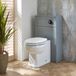 Hudson Reed Warwick WC-Ombouw 50cm lichtgrijs classique avec réservoir, bouton de chasse noir et Richmond toilette sur pied avec siège de toilette blanc