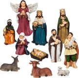Jja Showroom And Head Office Complete crèche - 39 x 18 x 28 cm - avec 11 figurines de Noël - décoration de Noël crèche