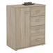 IDIMEX Bahut Oscar, commode avec 4 tiroirs et 1 porte, mélamine, décor chêne Sonoma