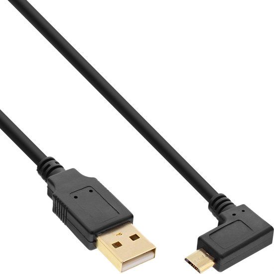 InLine USB-kabel 0,5 m USB A Micro-USB B zwart
