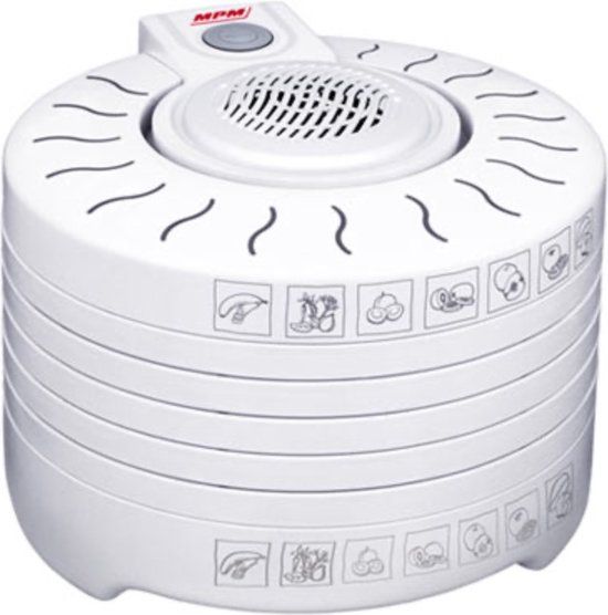 MPM Voedseldroger Elektrische Dehydrator 5 Laags BPA-vrij 250 W Wit