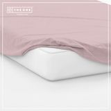 The One towelling The One Bedding Hoeslaken - 100 x 220 cm - Eenpersoons - Katoen/Satijn - Lichtpaars