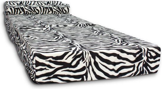 Logeermatras - camping matras - reismatras - opvouwbaar matras - 70 x 200 x 15 cm - Zebra Design