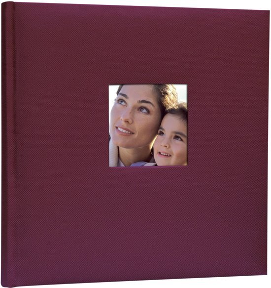 Zep - Linnen Fotoalbum Rood met venster, 40 paginaâ€™s wit, 24x24 cm - OU242420