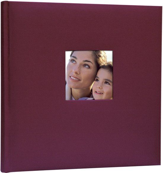 Zep - Linnen Fotoalbum Rood met venster, 40 pagina's wit, 24x24 cm - OU242420