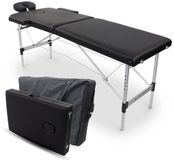 Mobiclinic CA-01 Light Massagetafel Aluminium Opvouwbaar Draagbaar 186x60 cm Zwart