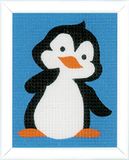Vervaco Pinguïn beginner borduurpakket voorgetekend, katoen, penguin, 12,5 x 16 cm