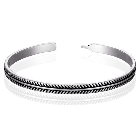LGT JWLS Vintage Manchetarmband - Tibetaans Zilver - Edgy
