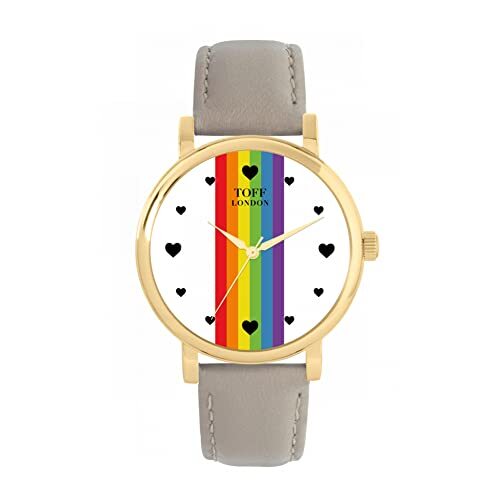 Toff London Pride Lineair wit hart wapenstokken Horloge