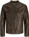 Jack & Jones Heren Jas zomer Richard Leather Jacket Bruin Maat M