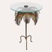 KEYHOMESTORE Table basse ronde avec plateau en verre et structure en métal doré, 69 x 45 cm