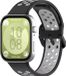 Strap-it Ademend siliconen sport bandje met gespsluiting - Zwart/grijs