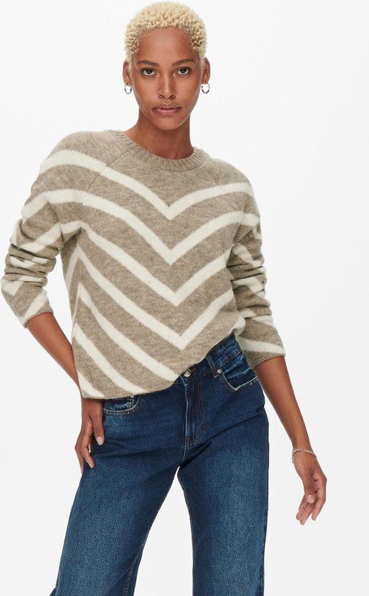 ONLY ONLELIZA L/S Pullover Knt Noos - Beige/Ecru - Women's Size M
