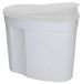 Blanc boîte de rangement blanc 2,5 litres avec couvercle amovible, grande ouverture de versement, forme incurvée
