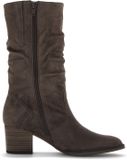Gabor Dames Biker Boots Bruin Suède Ritssluiting Blokhak 5-7cm Puntige Neus Normale Pasvorm 39