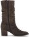 Gabor Dames Biker Boots Bruin Suède Ritssluiting Blokhak 5-7cm Puntige Neus Normale Pasvorm 39