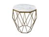 NEXORA Table basse 50 cm marbre blanc laiton fer