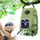 Merkloos / Sans marque Wan GmbH Draagbare Buitendouche - Campingdouche Zonnedouche - Buiten Douchen - Handsfree Bediening - 20L - Groen