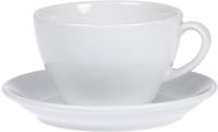 Esmeyer Koffiekopjes set BISTRO, 6 kopjes & schotels, elk 0,2 l, H 65 mm, porselein, wit