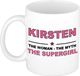 Bellatio Decorations naam cadeau mok - Kirsten - Woman Myth Supergirl - koffiemok - 300 ml - collega - moederdag