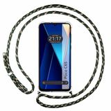 Tumundosmartphone Transparante beschermhoes voor Xiaomi Poco C65 met koord, groen/goud