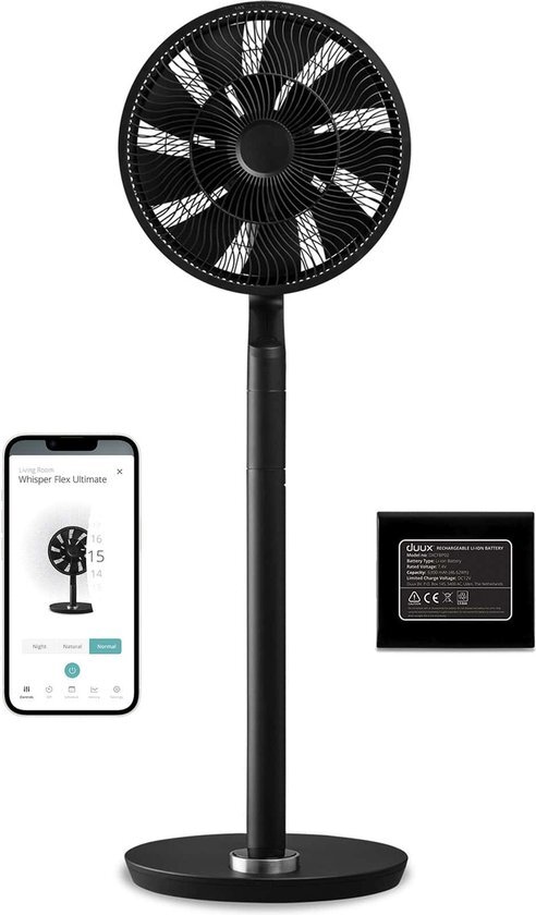 Duux DXCF14 Whisper Flex Ultimate Fan incl. Battery Pack Zwart