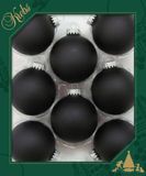 Krebs Kerstballen - 16x - velours noir mat - verre - 7 cm - décoration de Noël de luxe