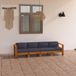 Maison Exclusive Ensemble de jardin 4 places, avec coussins gris foncé, en bois d'acacia massif