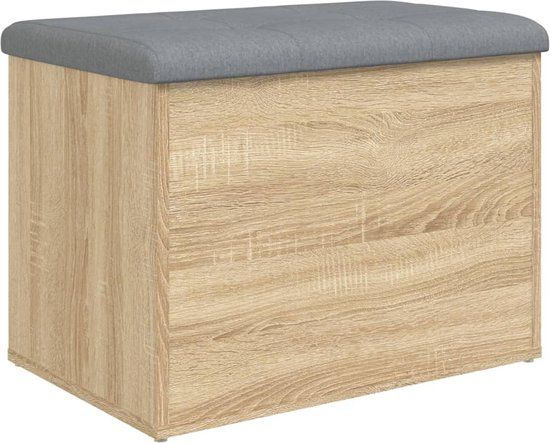 vidaXL Opbergbank Sonoma Eiken 62x42x45 cm Bewerkt Hout