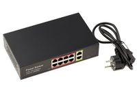 KALEA-INFORMATIQUE Gigabit Ethernet-switch voor PoE PoE+ 30W externe voeding met 8 downstream RJ45-poorten en 2 upstream poorten