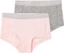 NAME IT NKFHIPSTER 2P NOOS Meisjes Onderbroek - Maat 116 - Barely Pink/W Grey Melange