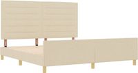 vidaXL Bedframe met hoofdeinde Crème Stof 180 x 200 cm