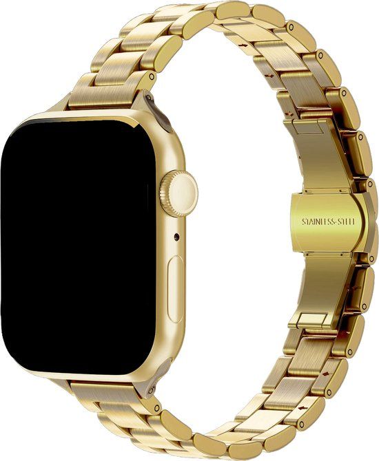 Selencia Slim Steel schakelbandje voor de Apple Watch | 38/40/41/42 mm - Goud