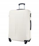 Puccini Grote PUCCINI rijstkoffer Wit ABS 77cm 94L 4 Zwenkwielen