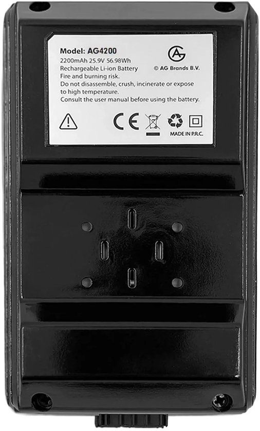 AG brands AG4200 Extra Batterij - Accu- AG-2-in-1 Verdubbel totale gebruiksduur tot 90 minuten Stofzuiger - Steelstofzuiger