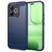 Honor Étui Honor 600 Lite en TPU Brossé - Fibre de Carbone - Bleu