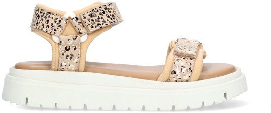 VINGINO Meisjes Platte Sandalen - Beige - Leer - Klittenband - Maat 37