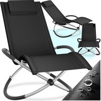 tectake Ligstoel Ligbed Zonnebed - Ergonomisch, Opvouwbaar - Zwart