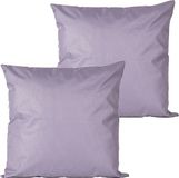 Anna's Collection Coussins d'extérieur - 2x - Lila violet - 60 x 60 cm