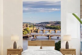 Nr1Wallpaper Behang - Fotobehang Zon - Brug - Praag - Breedte 145 cm x hoogte 220 cm