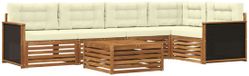 vidaXL - Canapé d'angle - 5 places - Naturel et crème - Polyester