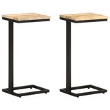 VidaXL Bijzettafels 2 st 31,5x24,5x64,5 cm massief acaciahout