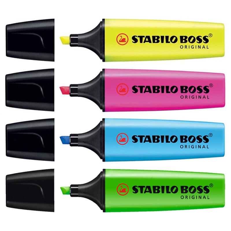 - [alternatief voor] Set STABILO BOSS ORIGINAL markeerstiften, fluorescerend (geel/roze/blauw/groen)