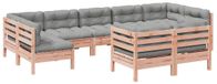 vidaXL 9-delige Loungeset met Kussens Massief Douglas Vurenhout